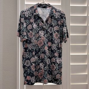 Bad Birdie original style floral golf polo M